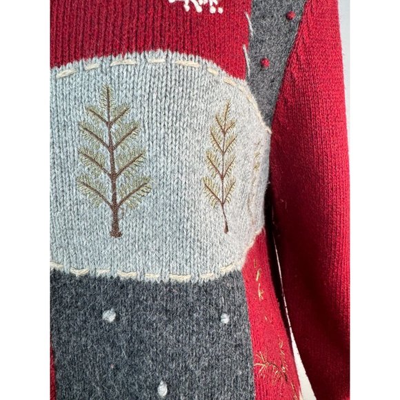 Croft and Barrow Snowman Ugly Christmas Sweater Medium Red Snowman Acrylic Blend - Picture 9 of 16